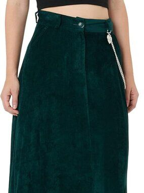 Love Moschino Women Chain And Brand Heart At The Waist midi skirt